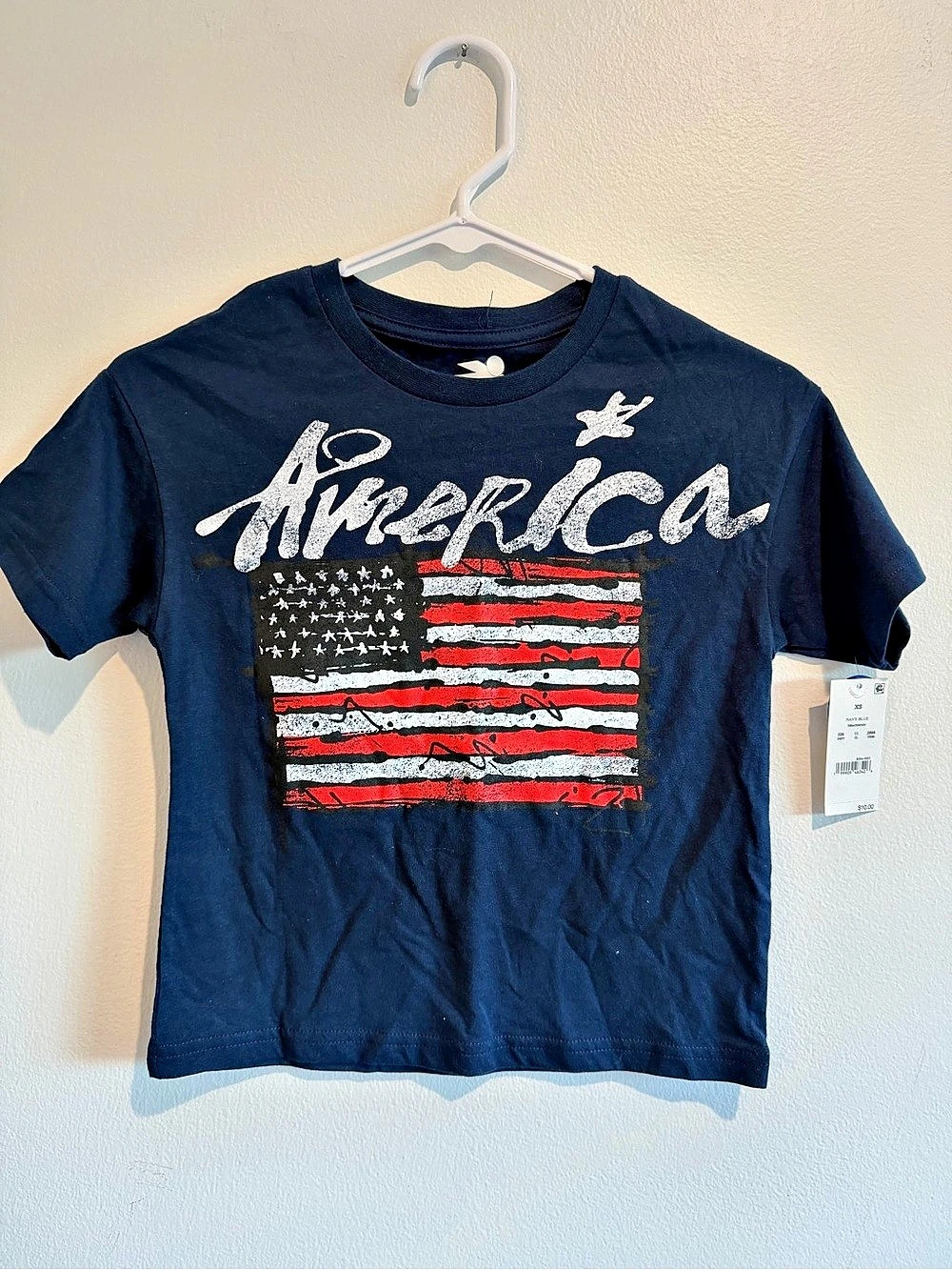 Team Gear America Flag Graphic T-Shirt Blue & Red Girls XS